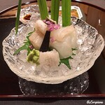 御料理 寺沢 - 星鰈､星鰈縁側､穴子焼霜造り