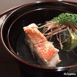 御料理 寺沢 - 目抜に賀茂茄子の炊合せ