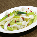 青龍門 - イカと青菜の塩炒め
