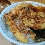 神田 天丼家 - 海老、キス、イカ、カボチャ、海苔