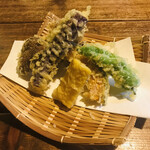 草庵 - 天ぷら盛り合わせ