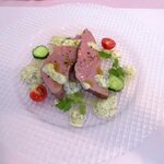 ベルクール - 豚レバーのスモークと旬野菜のサラダ仕立て・グリビッシュソース！