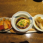 中華菜房 古谷 - 蒸し鶏・豆腐・蝦とプチトマト