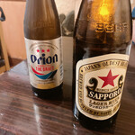 Nagomiya Gyoen - 左：オリオンビール 右：サッポロラガービール（赤星）