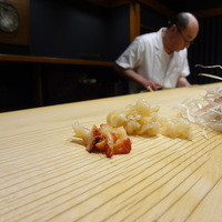 鮨処 つく田 - アカニシ貝とホッキのヒモ・・。