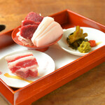 Assorted fresh horse sashimi from Kumamoto