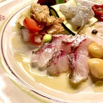 OSTERIA SELVAGGINA - 〈夏の海プーリアコース 〉冷製魚介の盛合せ