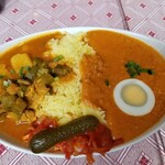 SANGAM - ３食カレー@1077円サラダ、ラッシー付き