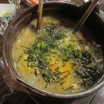 森のおはな - 仕上げに、あさつきと海苔を振り掛けて