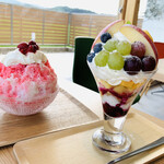 Miu Jou Famu Chokubaijo - イチゴのカキ氷とフルーツパフェ