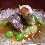 日本料理 新茶家 - 翡翠豆腐に子持ち蝦蛄に碓井豌豆
