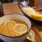 パイタンラーメン キャトル 鷹匠 - 塩レモンつけ麺