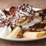 広島鉄板焼 お好み焼 はるちゃん - チョコバナナ生クリームクレープ