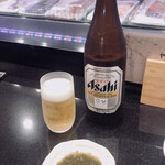 魚游 - 瓶ビール 650円 & お通し