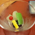 天ぷらふく西 禅と匠 - 天とろ膳の小鉢（2020.7-1）