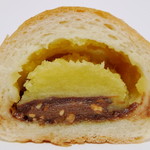 アシェット - 米粉パン<スイートポテトとヘーゼルチョコ>（断面、2012年6月）