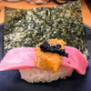 Kappa sushi - つかみ寿司　　¥300
                （本マグロトロ・ウニ・ランプフィッシュキャビア）