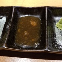 吉祥寺 三うら - ゆず胡椒、ポン酢、山葵と塩