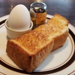 星乃珈琲店 - トースト&ゆで卵のアップ…