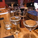 焼鳥 今井 - 神亀　純米大吟醸　上槽中汲はボルドーグラスで楽しみます！「甘」「酸」「麹」を堪能