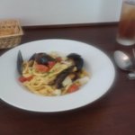 ヴィア トスカネッラ - ムール貝のトレネッテ、オレンジ風味（手打ちパスタ）（2012.6）