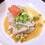十八番 - スズキ刺しポン酢。