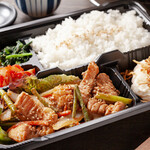 Stir-fried hormone miso Bento (boxed lunch)