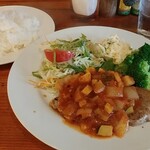 創美味 - ポークソテーの夏野菜ソース（ランチ）です