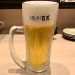 Kaitenzushi Aburi Hyakkan - 生ビール（スーパードライ） ¥560