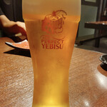 炭火焼肉 ふちおか - 生ビール エビス 650円