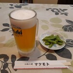 お好み焼きマツモト - 生ビールと枝豆
