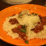 Risotto with ragu and parmesan