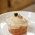 洋惣菜 亀洋 - 2020.8 ホタテと海老のウニクリームミニパフェ（650円）