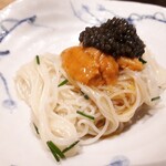 炭火割烹 白坂 - ⚫雲丹　キャビア　素麺