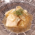 炭火割烹 白坂 - ⚫煮鮑　じゃが芋ピューレ　コンソメジュレ