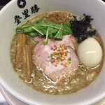 らぁめん登里勝 - 2020年8月時点  背脂ラーメン¥820  味玉¥100