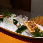 日本料理 幸庵 - 見事な器での向付