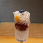 日本料理 幸庵 - 夕張メロンと巨峰のモヒートゼリーがけアップ