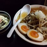 麺や横丁 縁日 - もやしラーメン☆ 高菜明太子ご飯