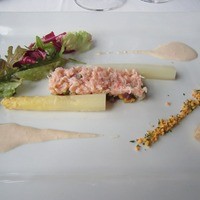 Fish Bank TOKYO - 毛蟹とホワイトアスパラガスをカニのムースリーヌソースで