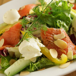 A wide variety of side dishes such as salads are also available.