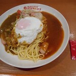 パスタ・デ・ココ 港区西新橋烏森通店 - ミラカンM、スタンダード＋カレーソース、目玉焼きトッピング
