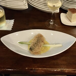 ラ･マンチーナ - 鮎のカダイフ揚げとうもろこしソース