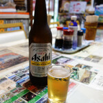 Ronku Shokudou - ビール越しに味わいある店内の様子が伝わるでしょうか？