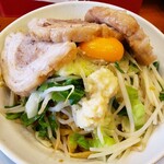 麺屋CHIKUWA - 汁なしヤサイモヤシ豚増しらーめん