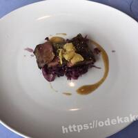 International cuisine subzero - バベットステーキと生姜風味のリンゴのモスタルダ添え、アンチョビのソース