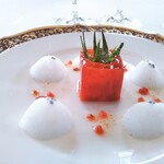 レストラン クレッセント - トマトのコンプレッション　プラムオイル風味