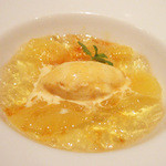 ヴァン・ド・レーヴ - 季節の果物のミントゼリー寄せとヴァニラアイスクリーム(840円)