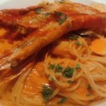イタリアンダイニング・ミズキ - パスタ（手長エビのトマトクリーム）アップ（2012.6）