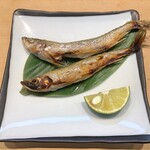 三代目 まる天 - 初物 生本ししゃもの塩焼き 二本